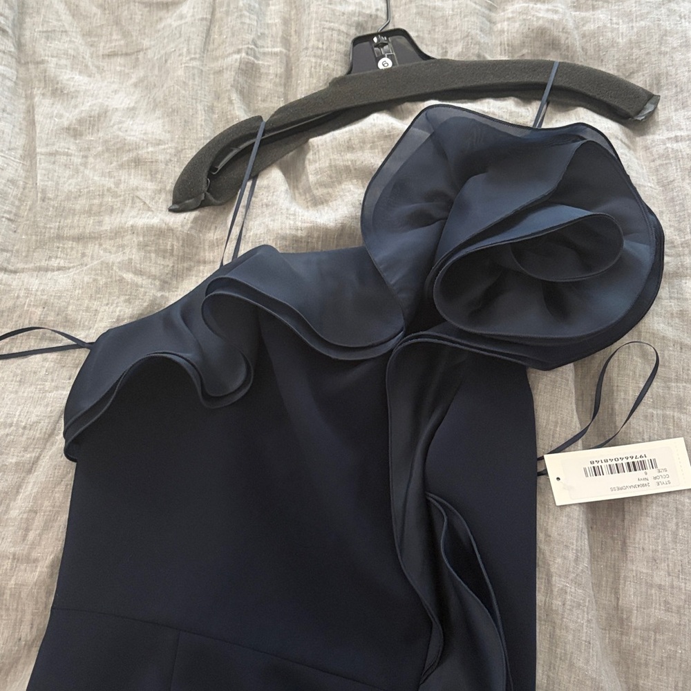 NWT Teri Jon Navy One-Shoulder Gown US 6 - Picture 6 of 6